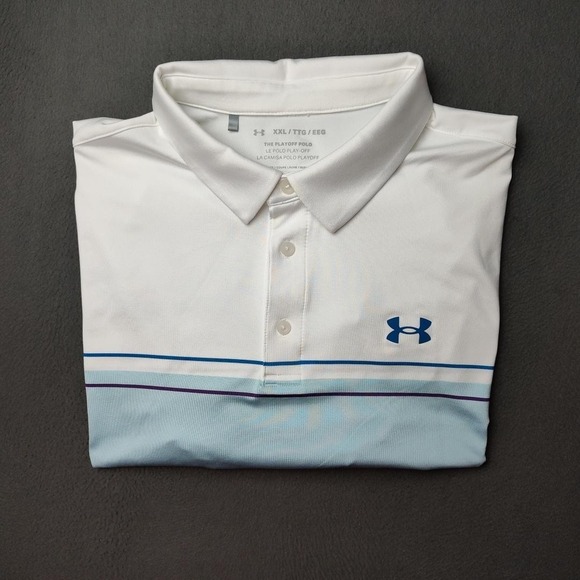 Under Armour Playoff Polo Shirt Mens 2XL Golf Performance Stripe SS 1327037 - Picture 1 of 10